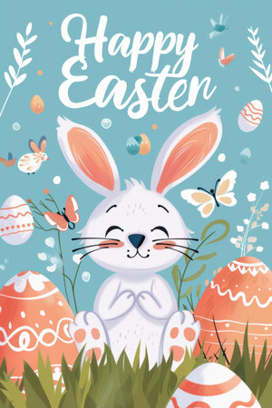 easter holiday background. Easter greeting card, pencil drawing and watercolor paintsの素材