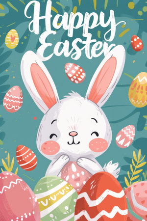 easter holiday background. Easter greeting card, pencil drawing and watercolor paintsの素材