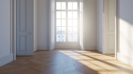 empty room light window old house, tone pastelの素材
