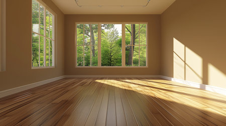 empty room light window old house, tone pastelの素材