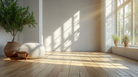 empty room light window old house, tone pastelの素材