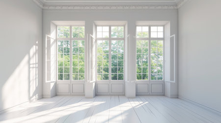empty room light window old house, tone pastelの素材