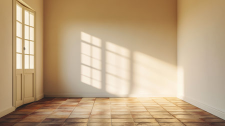 empty room light window old house, tone pastelの素材