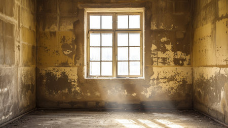 old empty room light window old house, tone pastelの素材