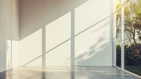 empty room light window old house, tone pastelの素材