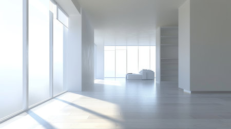 empty room light window old house, tone pastelの素材