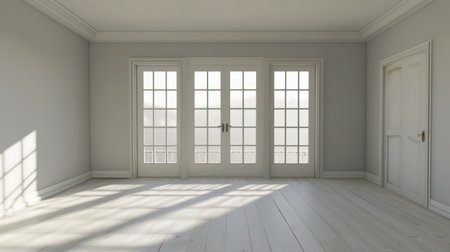empty room light window old house, tone pastelの素材