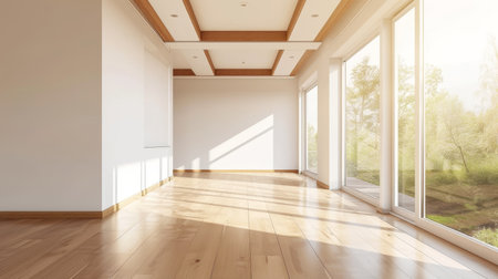 empty room light window old house, tone pastelの素材