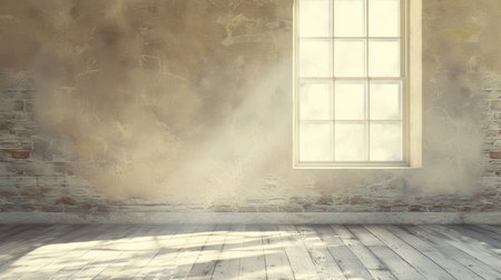 old empty room light window old house, tone pastelの素材