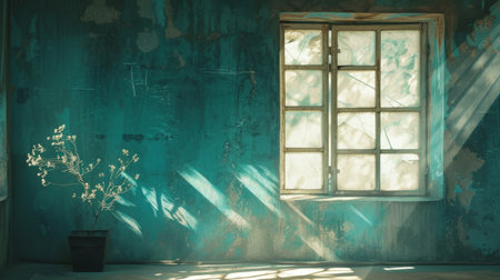 old empty room light window old house, tone pastelの素材