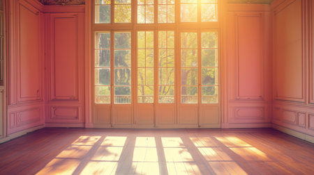 old empty room light window old house, tone pastelの素材