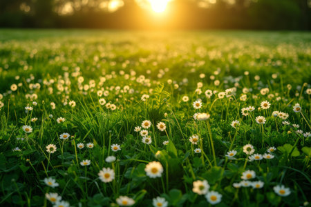 spring summer background with bright beautiful flowersの素材