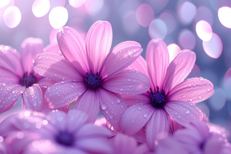 spring summer background with bright beautiful flowersの素材
