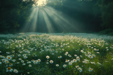 spring summer background with bright beautiful flowersの素材