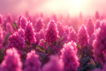 spring summer background with bright beautiful flowersの素材