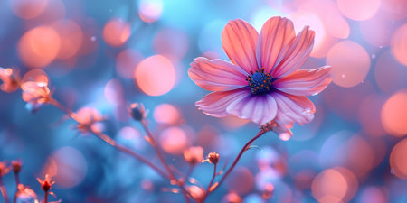 spring summer background with bright beautiful flowersの素材
