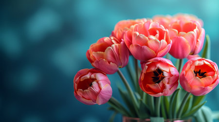 spring summer background with bright beautiful flowersの素材