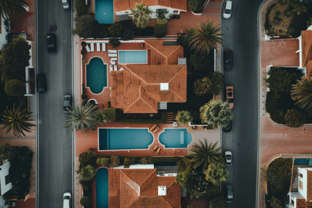 summer aerial view backgroundの素材