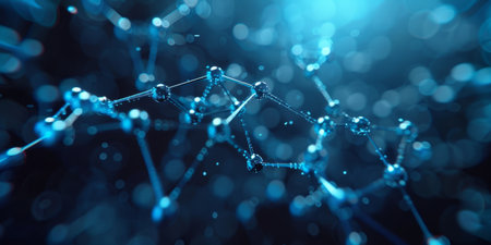 Texture of an atomic biological molecule. structure molecule background. Molecular DNAの素材