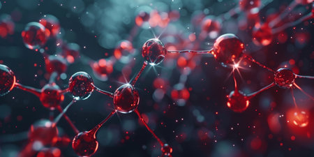 Texture of an atomic biological molecule. structure molecule background. Molecular DNAの素材