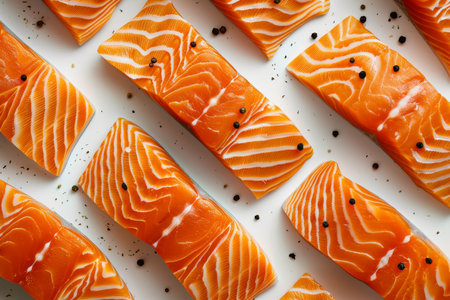 red fish fillet flat top viewの素材