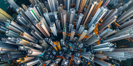 aerial view background. night city metropolisの素材