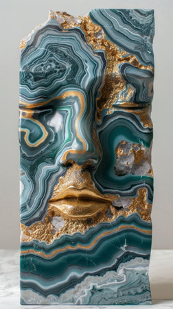 girl face with marble textureの素材