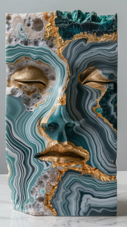 girl face with marble textureの素材