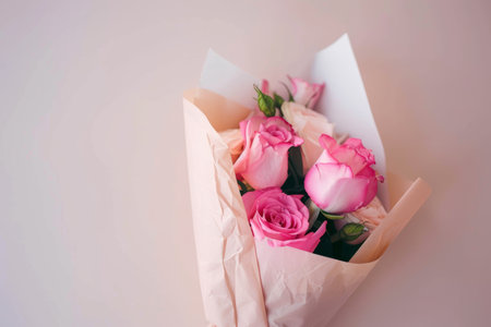 Beautiful bouquet of flowers. Holiday Background with flowersの素材