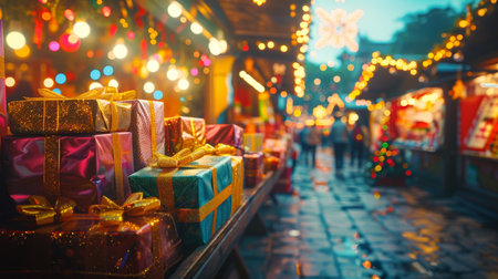 Christmas and New Year holidays backgroundの素材