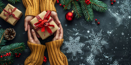 Christmas and New Year holidays backgroundの素材