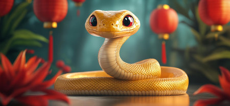 Chinese new year background with snake symbol 2025の素材