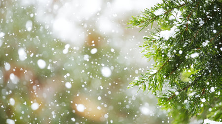 Snow-laden tree branch, thickly blanketed in pristine white snow.の素材