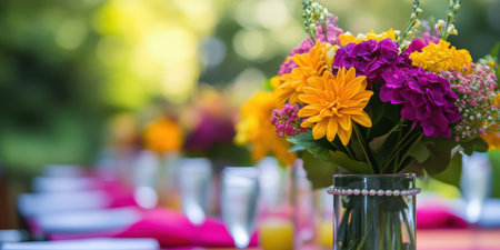 A vibrant display of colorful flowers in a vase, perfect for celebrating Easter's beauty ,.,の素材