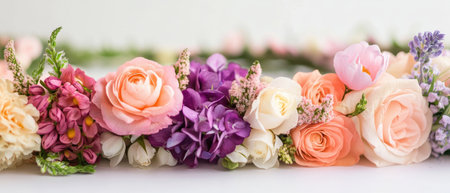 A vibrant flower crown adorned with colorful blooms, perfect for celebrating Easter festivities ,.,の素材