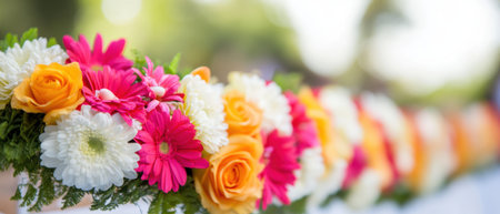 Colorful flowers adorn a table, symbolizing spring and Easter's vibrant spirit ,.,の素材