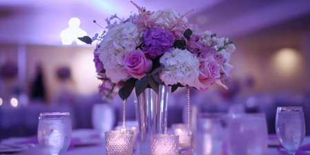A festive table adorned with flowers and candles, perfect for celebrating Easter ,.,の素材