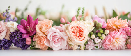 Colorful flowers beautifully arranged for Easter celebrations on a festive table ,.,の素材