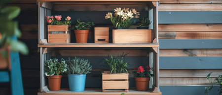 Colorful Easter decorations and eggs adorn a festive table setting for the holiday celebration ,.,の素材