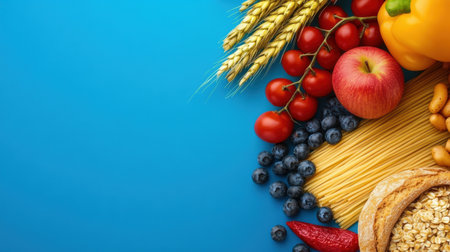 A variety of food items are displayed on a table, showcasing diverse cuisines and dishes,.の素材