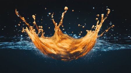 A detailed view of a golden water crown against a dark backdrop,.の素材