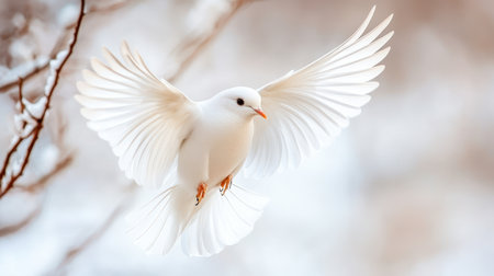 Arafed white bird gracefully soars through the air, its wings fully spread, showcasing the beauty of flight and the elegance of nature,.の素材