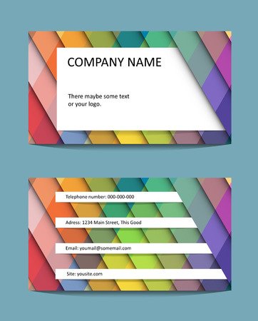  business card design with colored linesのイラスト素材