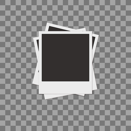Retro photo frame isolated on transparent background.のイラスト素材