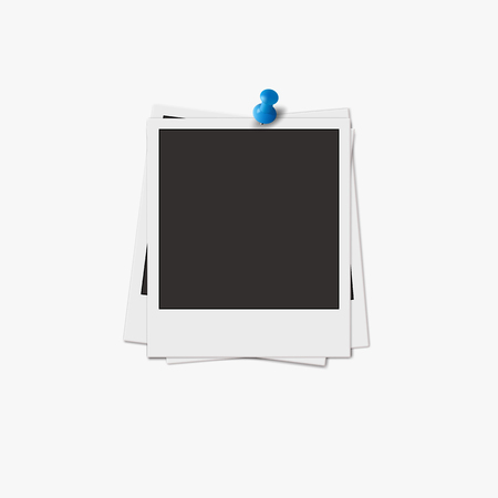 Retro photo frame isolated on white background.のイラスト素材