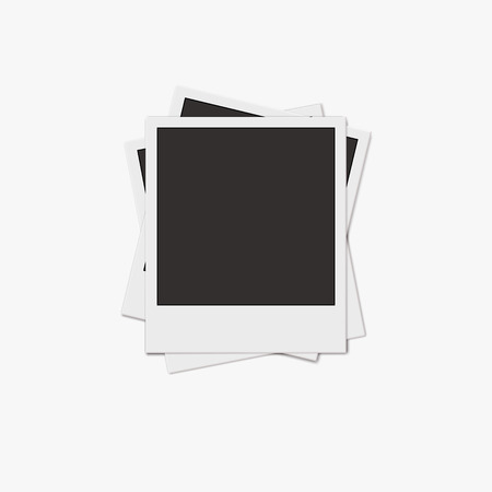 Retro photo frame isolated on white background.のイラスト素材