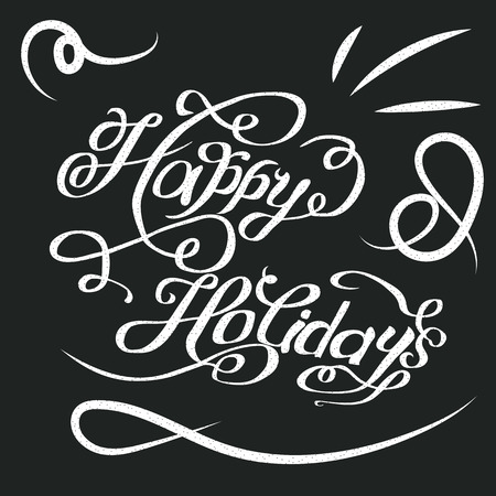 illustration of vintage inspiration Happy Holidaysのイラスト素材