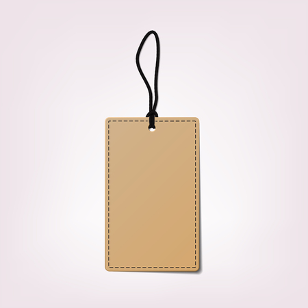 illustration of realistic brown tag with stitchのイラスト素材