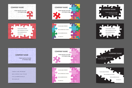 Set of business cards in different colourのイラスト素材