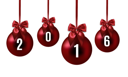 illustration of red bow and ballsのイラスト素材